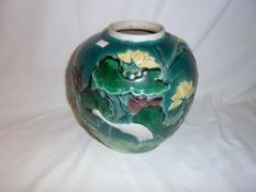 Lge Majolica style ginger jar