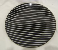 Vintage Cathrine Holme style  black and white enamel plate
