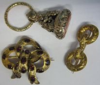 Decorative bow brooch fob etc