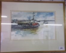 Framed watercolour of Grimsby by David Morris