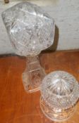 2 cut glass lamps