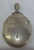 Silver locket Birm 1883 approx wt 0.4 oz