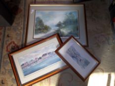 Lg. ltd ed. framed Anthony Waller print depicting river scene signed in pencil by the artist 425/