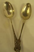 2 silver teaspoons Sheff 1898, approx wt 1.8 oz