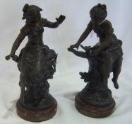 Pr. Bronze figurines "Printemps" & "Automne"