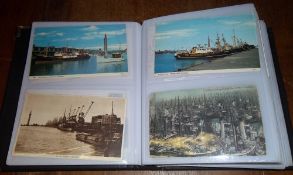 Grimsby, Cleethorpes & comic postcard album including fish docks, shipping etc