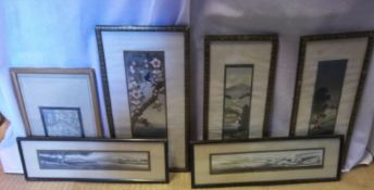 6 Hand-painted Chinese framed pictures