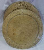 Wooden bread board "Allinson" & 2 others