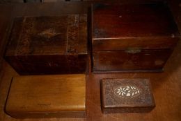 4 old wooden boxes