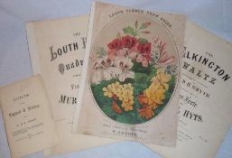 3 Local music sheets inc. "The Louth Bells Quadrilles", composed for the piano forte by Muriel