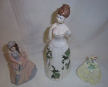 3 Coalport figurines, 'Charlotte', 5/98 'Springtime', 10/96 and 'The Hostess'