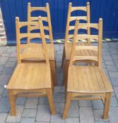 4 Ladder back beech chairs