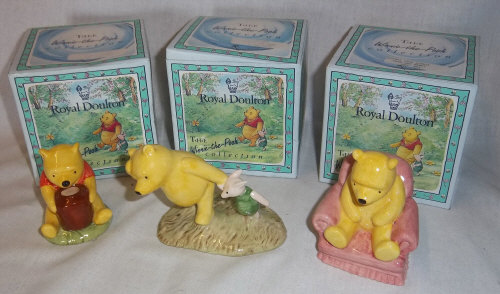 Royal Doulton Winnie the Pooh figures "Pooh & Piglet The Windy Day", "Winnie the Pooh in the