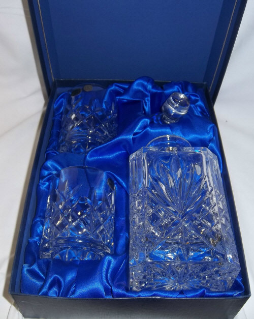 Boxed Bohemia glass decanter set