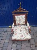 Vic re-upholstered open arm chair