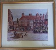 Print of "Grimsby Bullring" Signed by John Landrey, size approx 29 x 33 cm