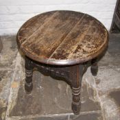 Carved sm oak occasional table