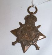 1914/15 Star World War I Medal - Number 73463 Gnr A Sharp RFA