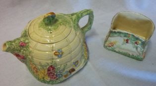 Royal Winton Cartage teapot and sugar bowl