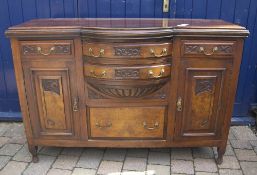 Vict / Edw. walnut dresser base / sideboard