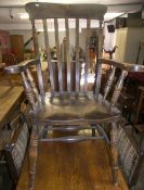 Country kitchen armchair & sm. stool