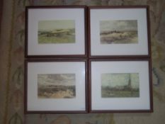 Set of 4 framed golf prints