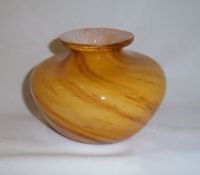 Isle of Wight squat vase with paper label to base