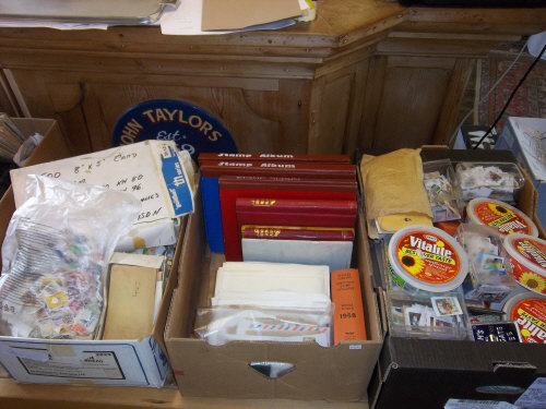 3 boxes containing stamp memorabilia, lg. quantity of loose stamps mostly GB, some foreign with