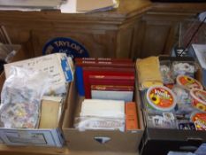 3 boxes containing stamp memorabilia, lg. quantity of loose stamps mostly GB, some foreign with