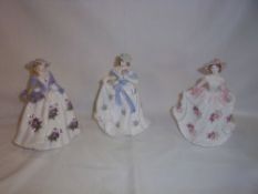 3 lt ed. Royal Worcester figurines 'Sweet Rose' 4459/9500, 'Sweet Violet' 4459/9500 & 'Sweet