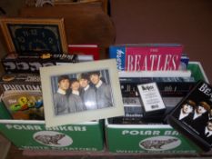 Sel. Beatles memorabilia inc. photographic print with names printed on reverse and marked "Excel