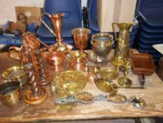 Sel. copper & brass inc. watering can, kettle etc.