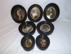 Sel. oval ebonised photograph frames & album cigarette cards 'The Coronation H.M King George VI &