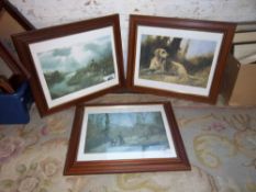 3 framed John Trickett prints