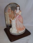 Coalport English Rose Collection 'Lady Sylvia' figurine with mirrored display stand