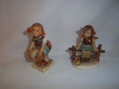 2 Hummel figurines 'Little Helper' & 'Just Resting'