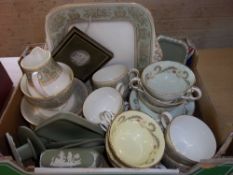 Sel. Wedgwood green jasper ware, Paragon tea ware etc.