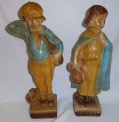 Pr plaster figurines 'I Wonder' & 'So Do I' ht approx. 34cm