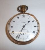 Russell & Sons Liverpool 9ct gold open face pocket watch