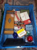 Sel. sm. tins inc. Cadbury, oak glove box etc