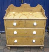 Scumbled pine chest of drawers/washstand
