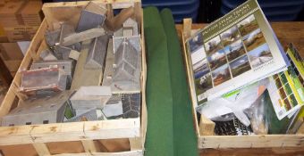 Lg. sel. model railway accessories inc. track, foam underlay, scratch built buildings, scenics,