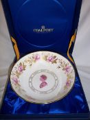 A Coalport porcelain bowl, made to commemorate the Royal Silver Jubilee in 1977, limited edition