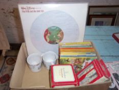 Sel. childrens books, Fox And Hound picture disc, Royal Doulton 'Bunnykins' mugs & Beatrix Potter