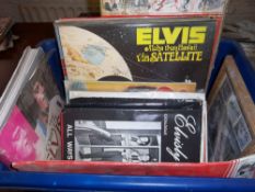 Sel. Elvis Presley memorabilia inc. books, magazines, framed stamps, scrap books etc.