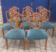 Set 6 shield back dining room chairs & 2 carvers