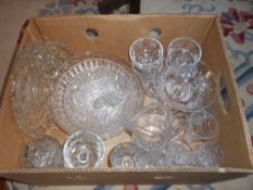 Sel. cut glass wine glasses, vases, bowls etc.