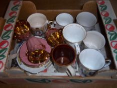 Sel. comm. mugs, saucer etc. & Wade coffee set with gilt interior