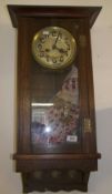 Early 20th c. Hamberg America oak wall clock