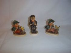 3 Hummel figurines 2 x 'Singing Lesson' & 'Chimney Sweep',